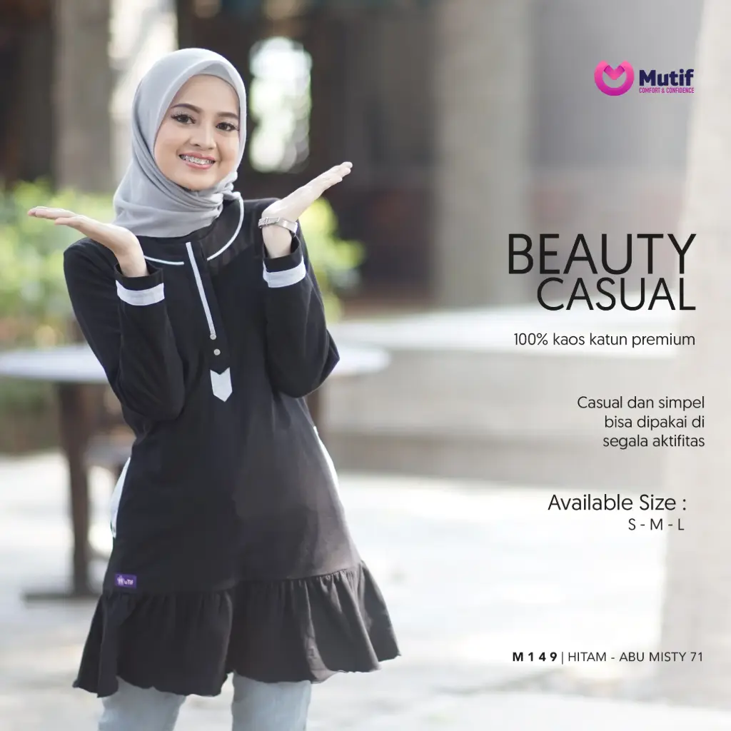 Tunik Mutif 149 Hitam - Abu Misty 71