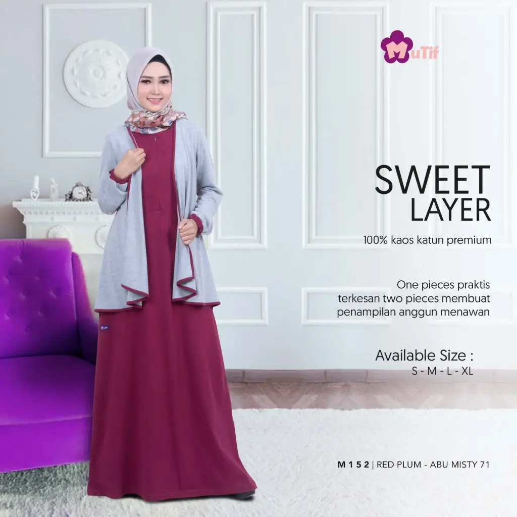 Gamis Mutif 152 Red Plum - Abu Misty 71