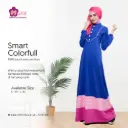 Gamis Mutif 154 Spectrum Blue - Putih BW