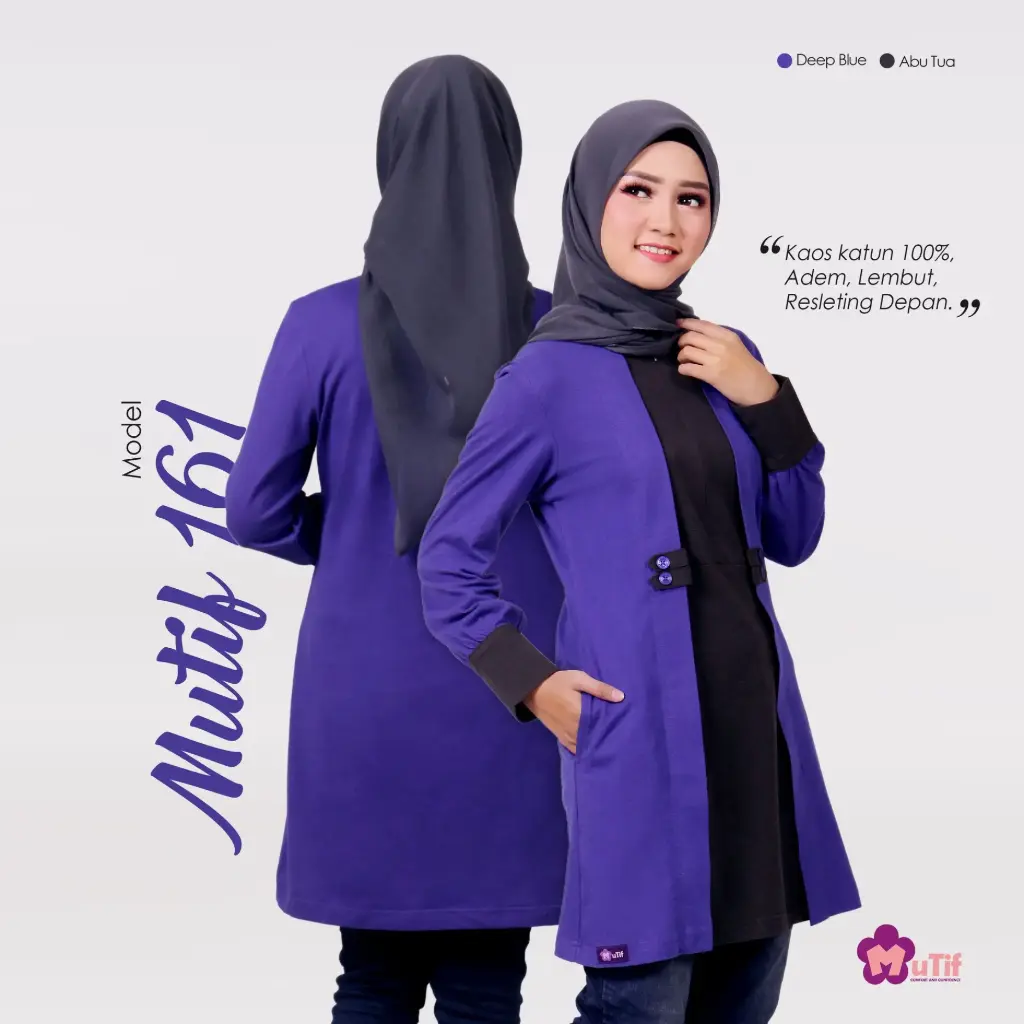 Tunik Mutif 161 Deep Blue - Abu Tua