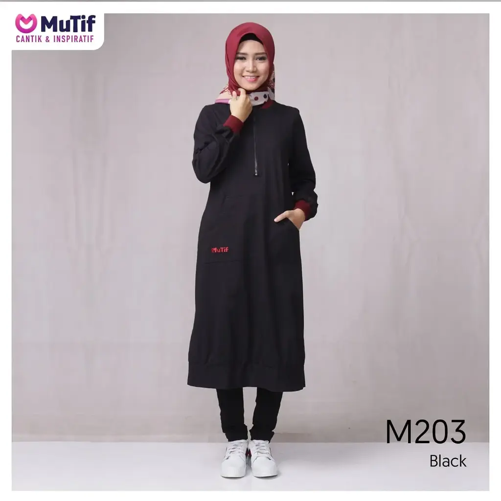 Tunik Mutif 203 Hitam - Maroon