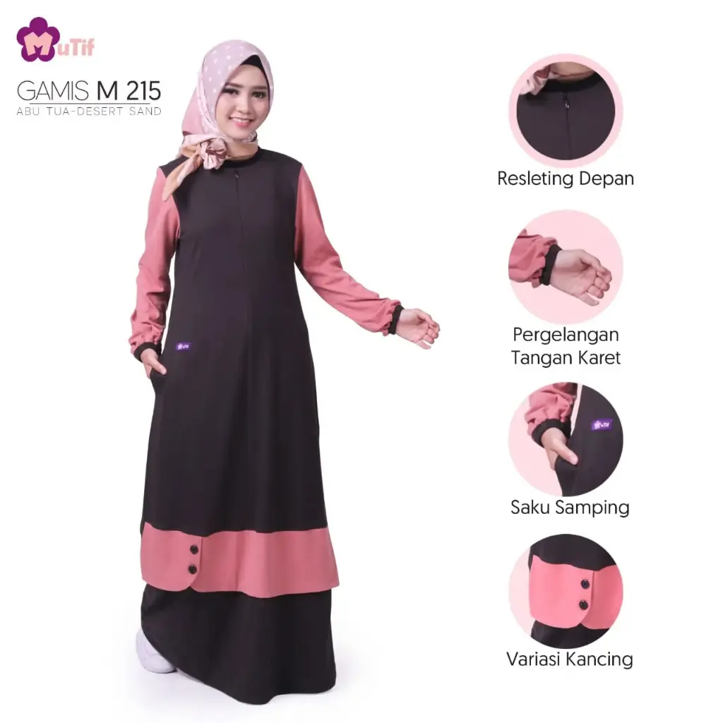 Gamis Mutif 215 Abu Tua - Desert Sand