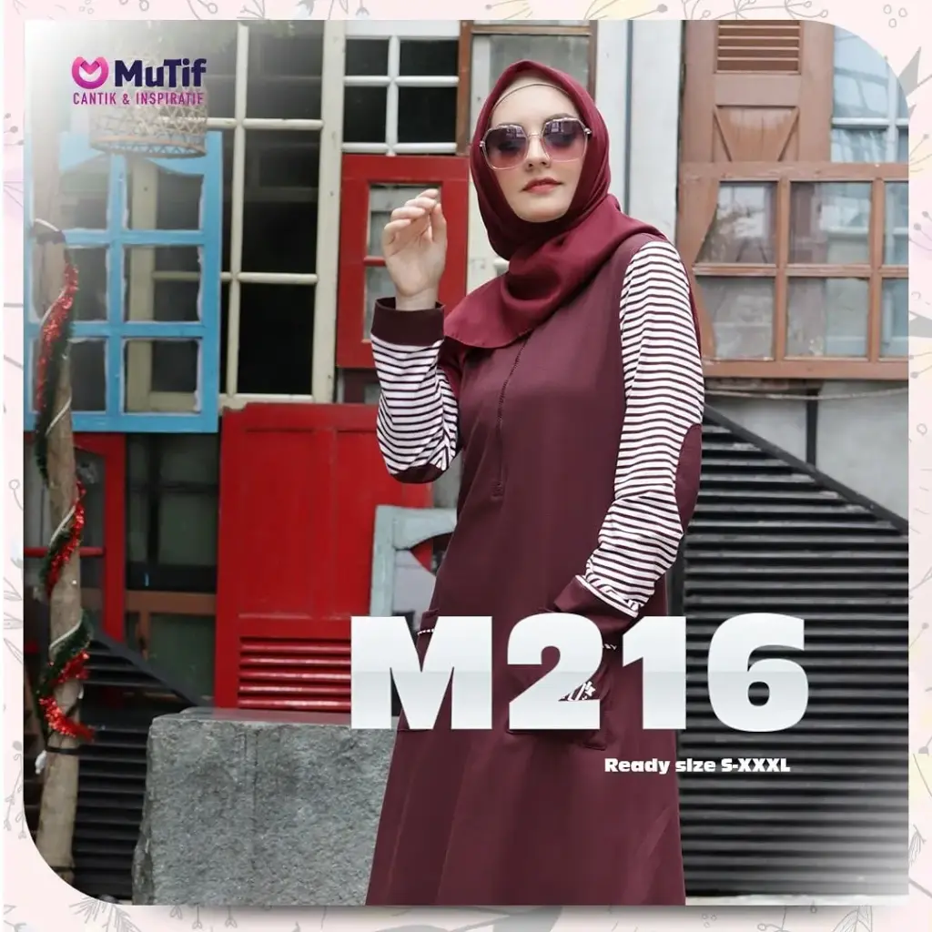 Gamis Mutif 216 Burgundy - Stripper Burgundy (XL)