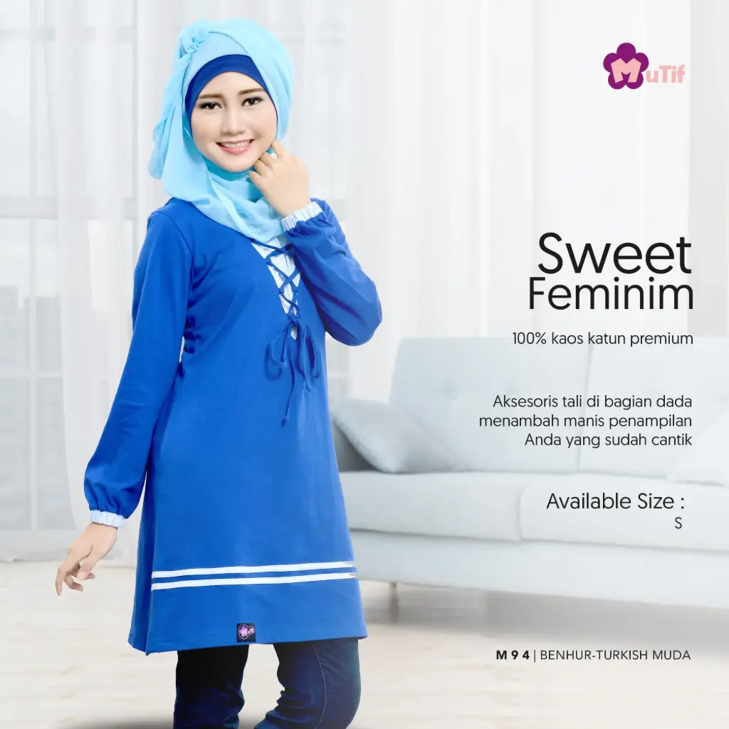Tunik Mutif 94 Benhur - Biru Beby