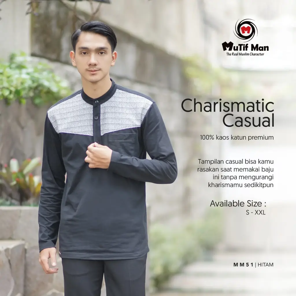 Koko MM 51 Hitam - Mini Jacquard Grey (XL)