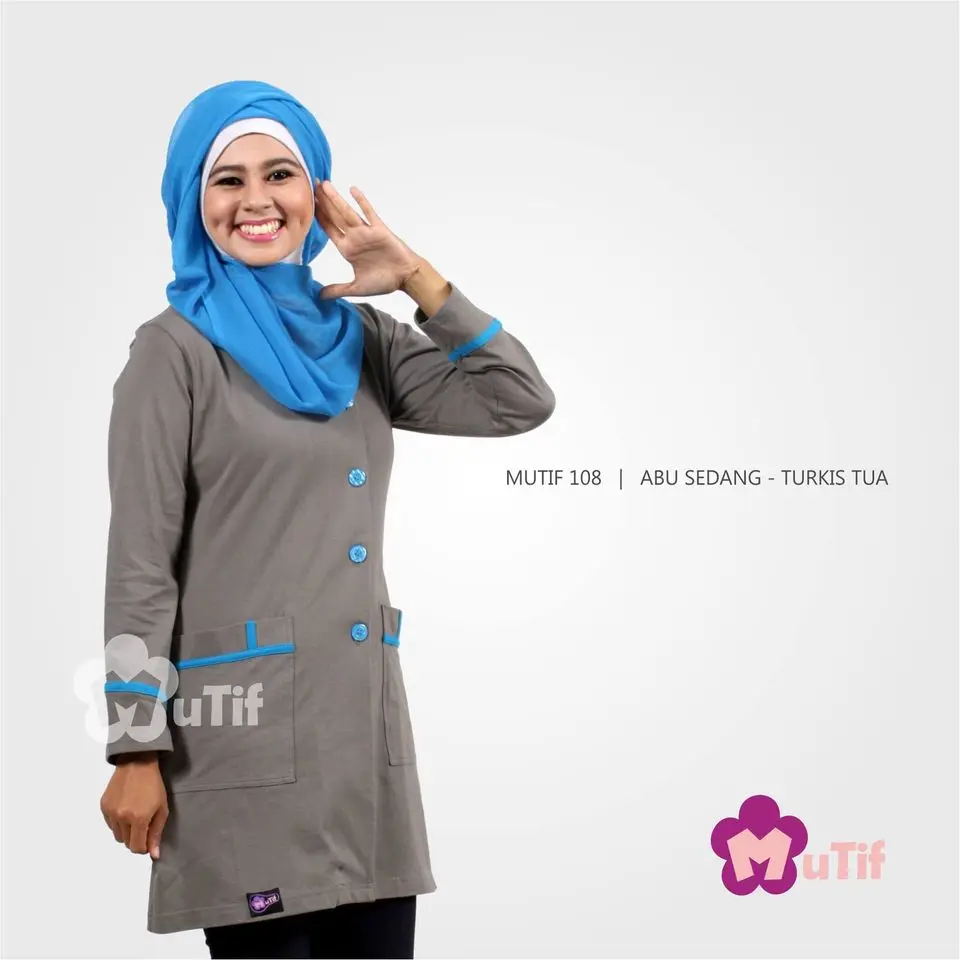Tunik Mutif 108 Abu Sedang - Turkis Tua