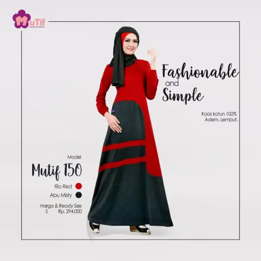Gamis Mutif 150 Rio Red - Abu Misty 85
