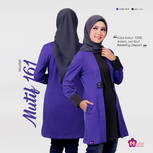 Tunik Mutif 161 Deep Blue - Abu Tua