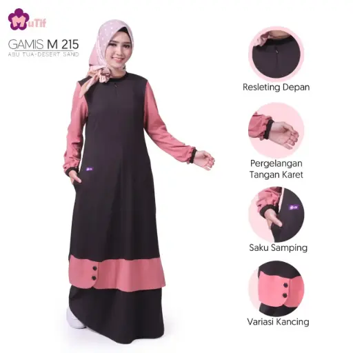 Gamis Mutif 215 Abu Tua - Desert Sand