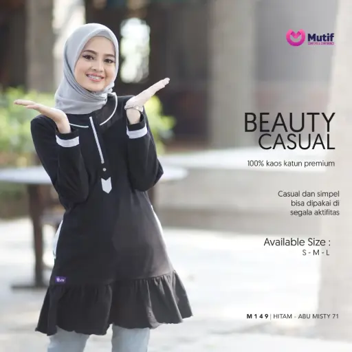 Tunik Mutif 149 Hitam - Abu Misty 71